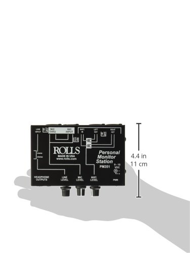 Rolls PM351 Personal Mon.Station,1/4"in,XLRmic in/thru,1/4&1/8"out