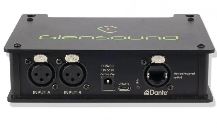 Glensound AoIP-2M 2 Mic channel Amp Dante/AES67