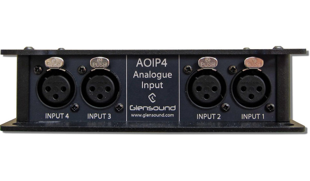 Glensound AoIP-4I 4 x analogue inputs via a Dante interface on CAT5