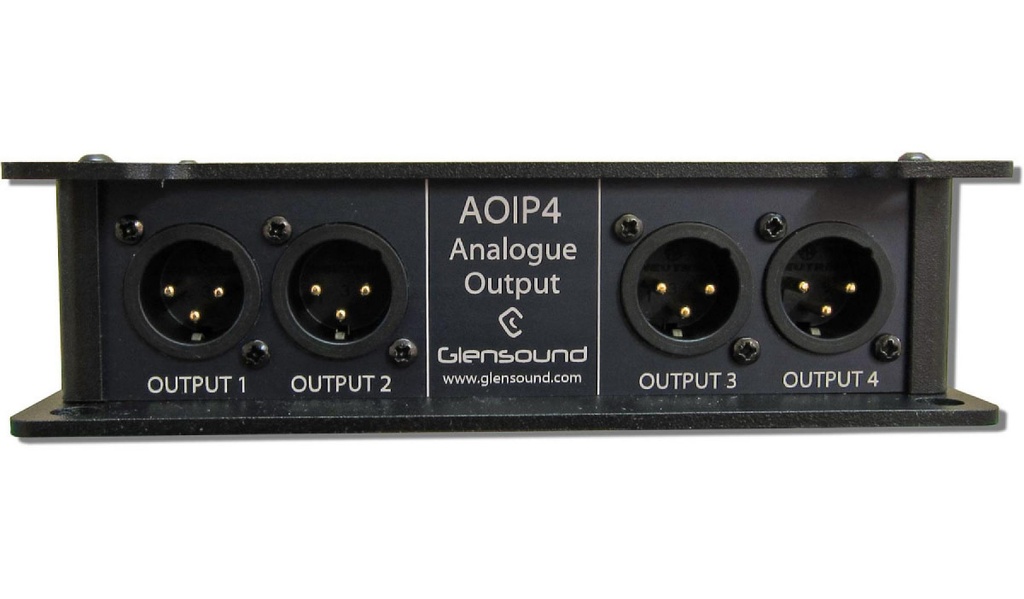 AoIP-4O 4 x analogue outputs via a Dante interface on CAT5