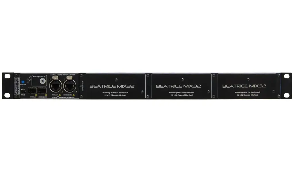 BEATRICE Mix 32 32/32 Fixed Format Mixer for Intercoms & General Audio Mixing