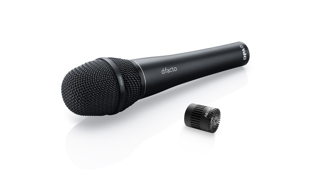 [4018V-B-B01] d:facto™ 4018V Softboost Supercardioid Mic, Wired Handle, Black