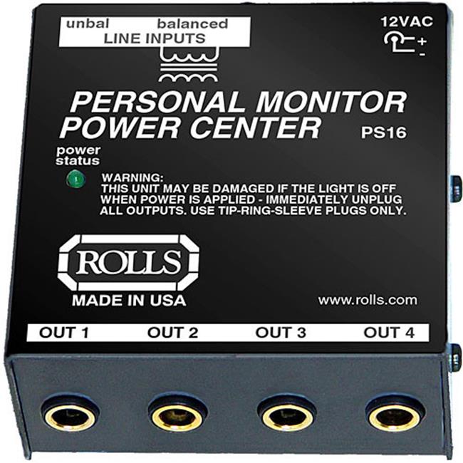 Rolls PS16 PM Series Power Center, 10 monitor signals, 1/4" jack