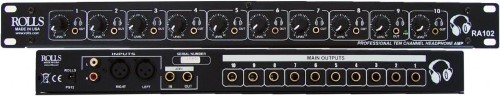 RA102 10 Channel Joinable Headphone Amp,1U,1/4"&1/8 jack out