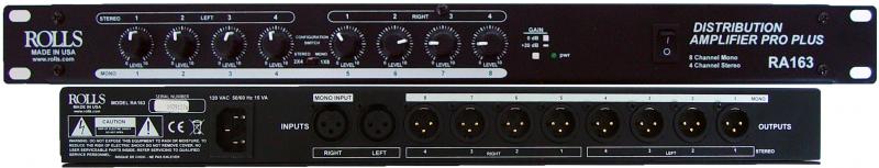 RA163 XLR Distribution Amp 8 CH Mono / 4 CH Stereo