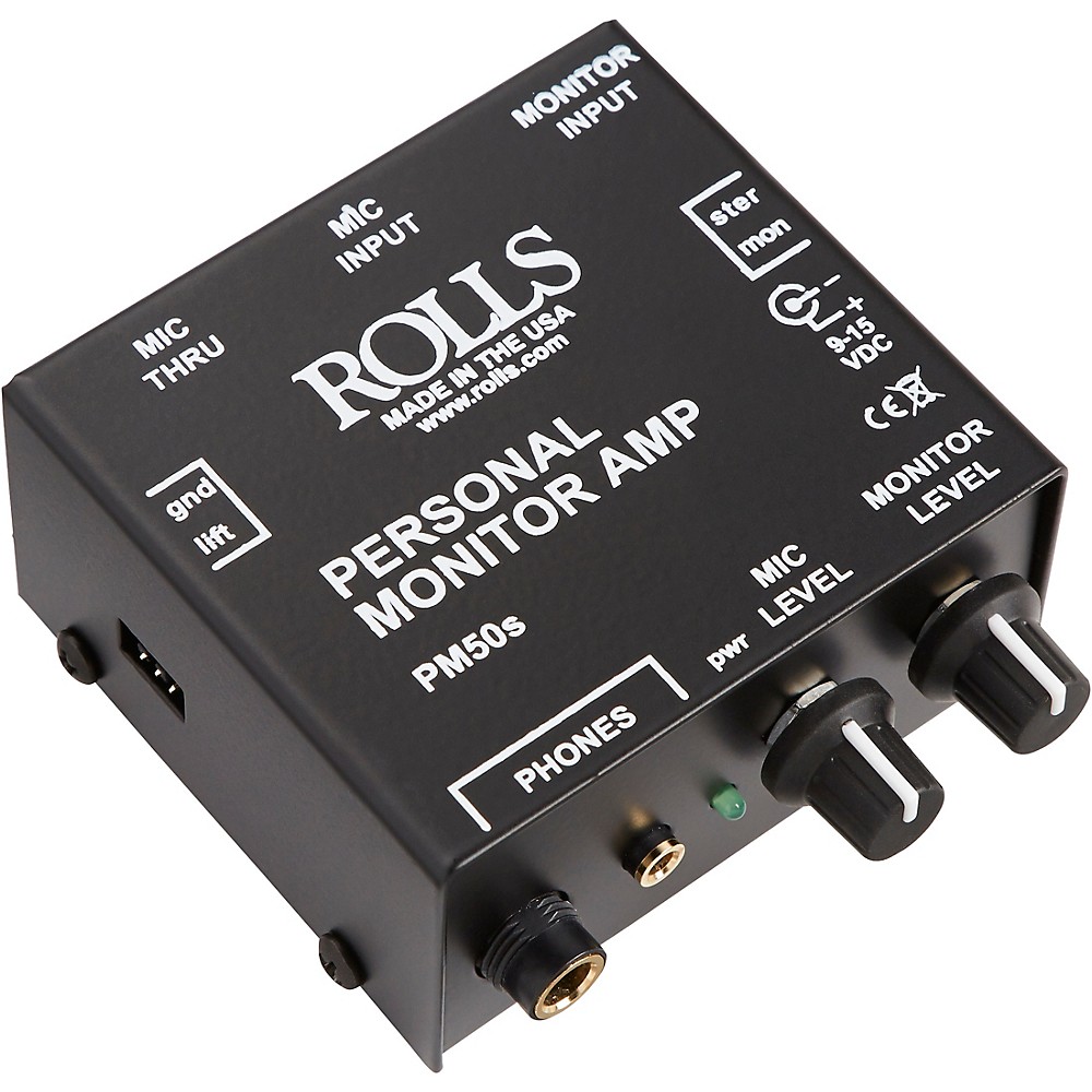 Rolls PM50se Personal Mon. Amp,XLR mic in/thru,1/4" in/out,1/8" out