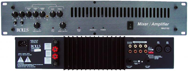 MA2152  Stereo 100 Watt Mixer/Amplifier 2U