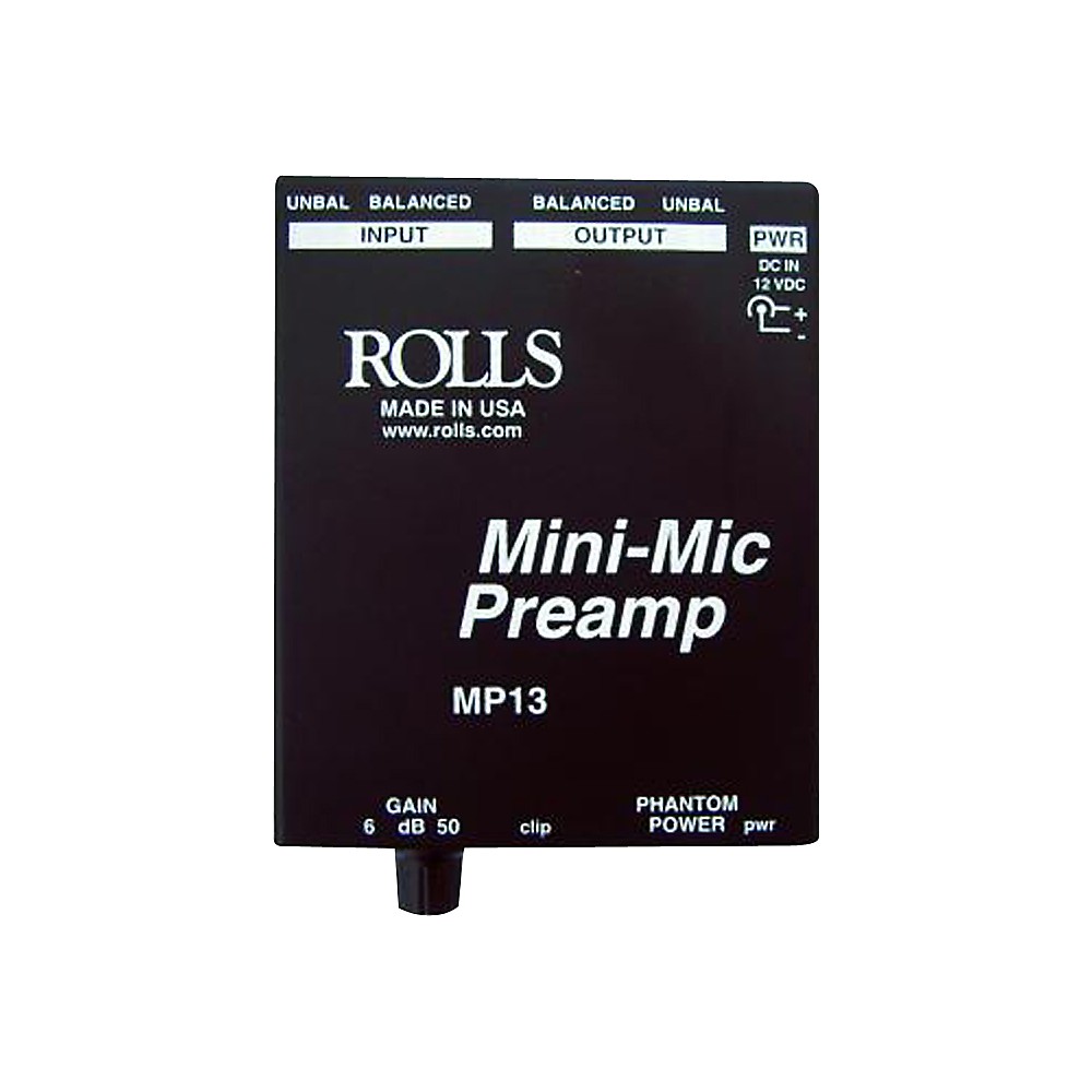 [MP13] Rolls MP13 Mini Single CH Mic Preamp, XLR / 1/4" jack,incl phantom
