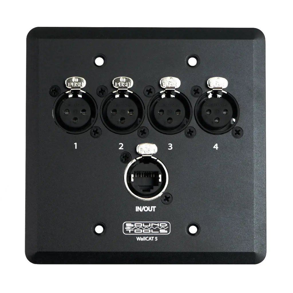 WallCAT 5 Black Female XLR with EtherCON