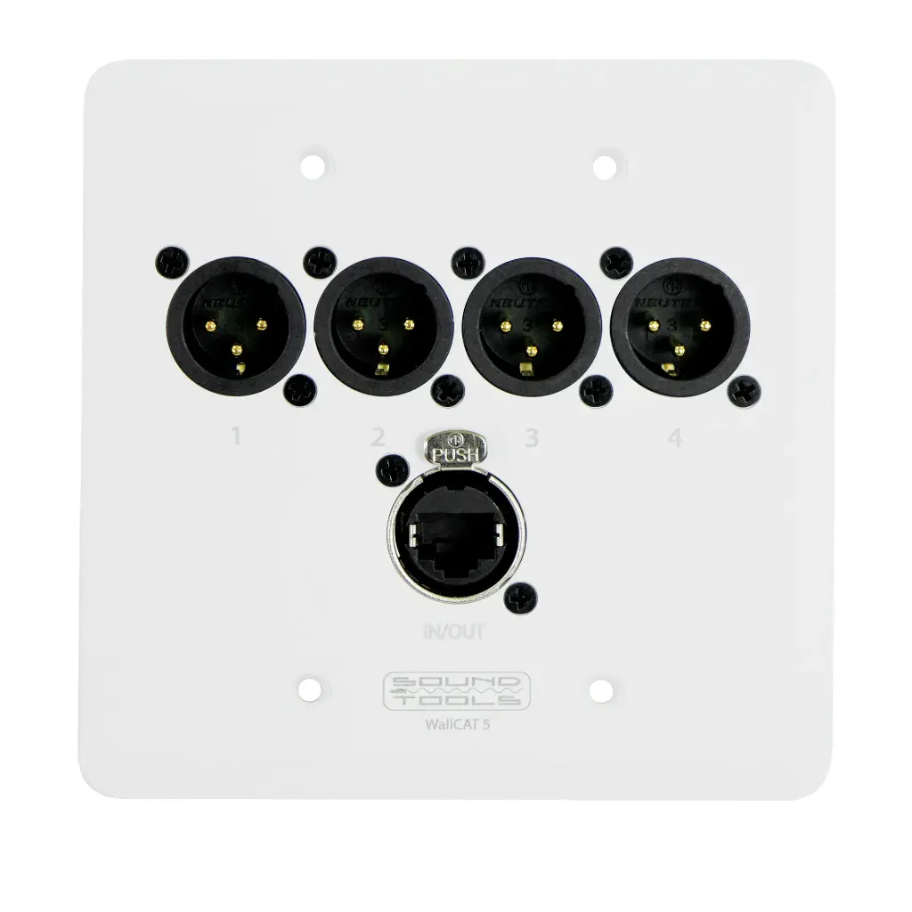 [WC511-W] SoundTools WallCAT 5 White Male XLR With EtherCON