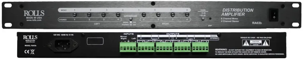 [RA63b] RA63b Distribution Amp 8 CH Mono/4 CH Stereo