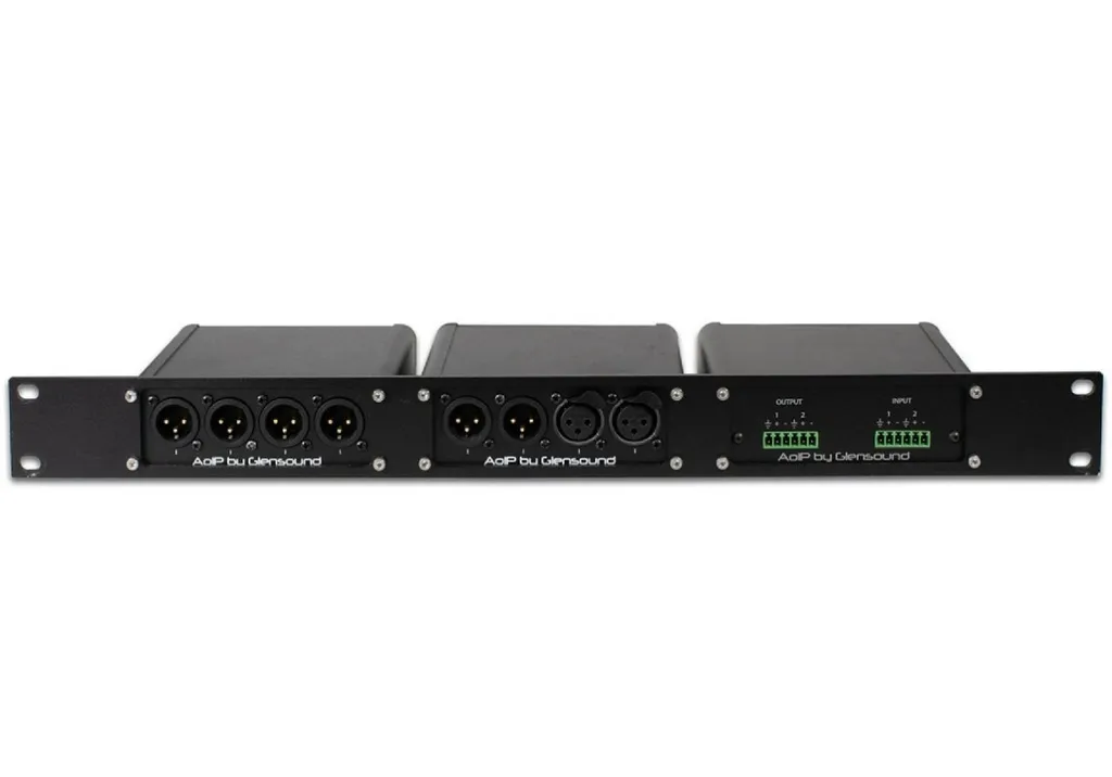 AoIP-RK 1u 19" rack panel for the AoIP units in extruded metal cases. This currently includes: AoIP22MkII, AoIP22M. Includes 2 x blank panels which can be removed to accomodate a total of 3 units.