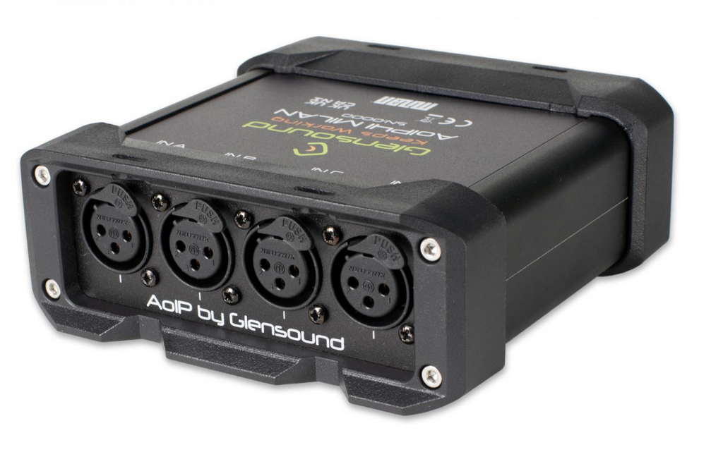 AoIP-4I Milan 4 x analogue inputs via a Milan/AVB interface on CAT5