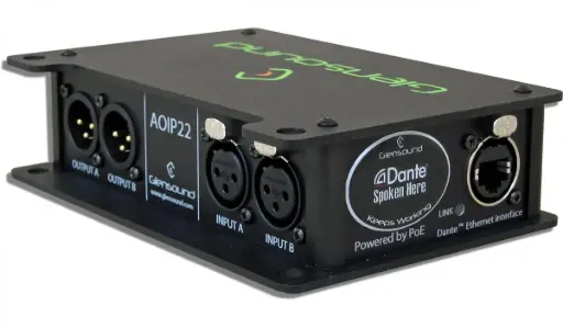 [AOIP-22] Glensound AoIP-22 2x analogue In/Out portable unit Dante/AES67