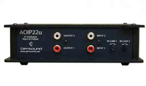 [AOIP-22U] Glensound AoIP-22u 2x RCA phono IO portable unit Dante/ AES67