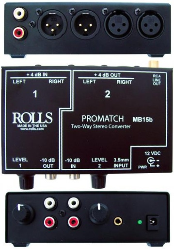 [MB15b] Rolls MB15b Promatch 2way +4/-10 Converter, RCA / XLR