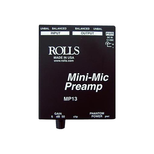 [MP13] Rolls MP13 Mini Single CH Mic Preamp, XLR / 1/4" jack,incl phantom